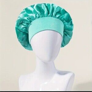 MINT green satin hair bonnet head wrap cover